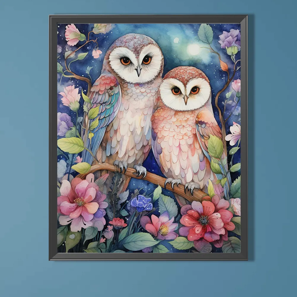 Full Round Diamond Painting 40*50cm - Forest Owl