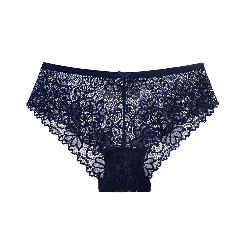 1 Pcs Sexy Lace Panties For Woman Low Waist Breathable Female Panty Hollow Transparent Briefs Hot Sale Underwear Women BANNIROU