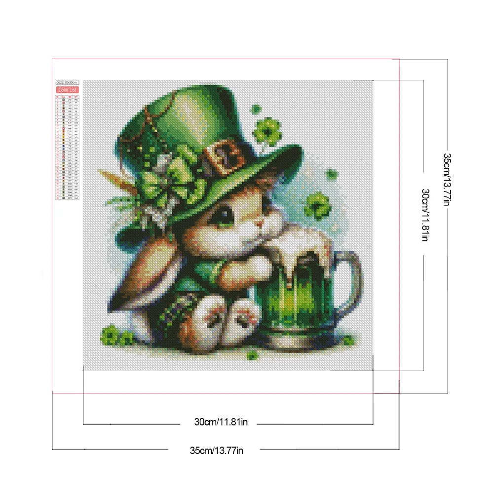 Diamond Painting - Full Square Drill - St. Patrick's Day Rabbit(Canvas|35*35cm)
