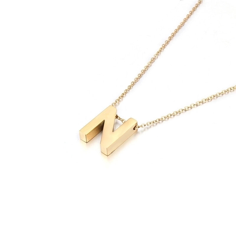 Titanium Steel 18K Gold Plated Fashion Plating Letter Necklace
