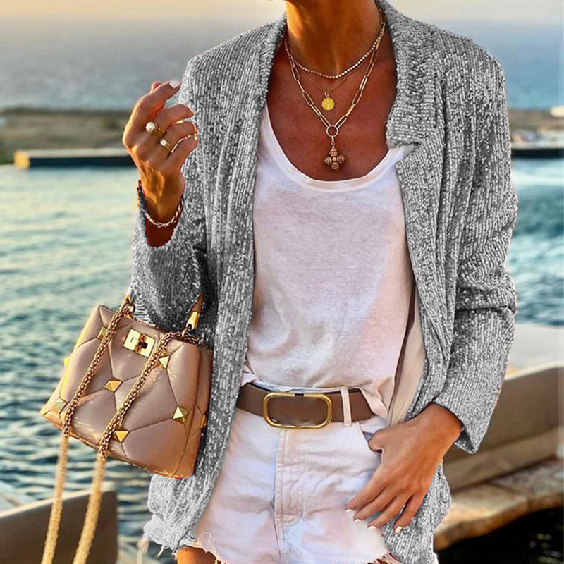 Fashion Casual Sequin Suit Jacket