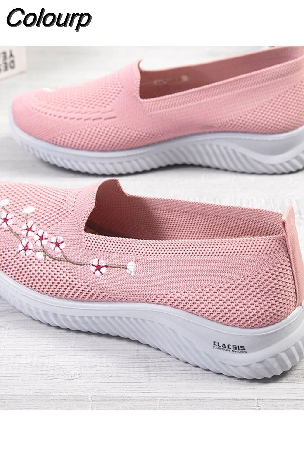 Colourp Slip-on Women Flats Shoes Fashion All-match Female Sneakers Soft Comfort Walking Shoes Lightweight Breathable