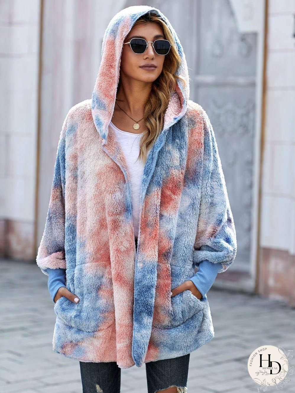 Trendy Tie-Dye Hooded Jacket