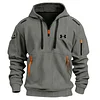Men's Winter Zipper And Multi Pocket Sport Corduroy Sweatshirt