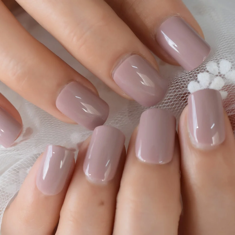 Square High Light Press On Fake Nails White Short Nails Wholesale Manicure Nail Supplies Polygel Nail 24pcs/set With Tabs-Nail Inspo