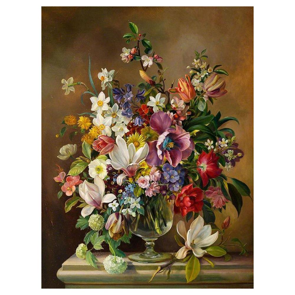 

40*30CM - Warm Flowers - Round Drill Diamond Painting, 501 Original