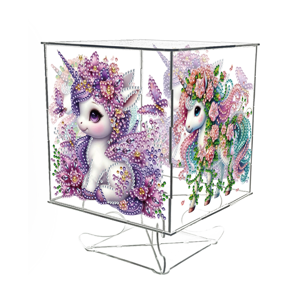 Four Sided Unicorn Diamond Painting Night Light Ornaments for Adults Beginners