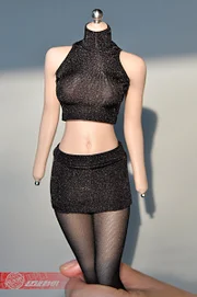 1/6 Female figure tight-fitting shoulder-cut T-shirt bottoming vest clothing model for 12 inch action figure accessories-aliexpress