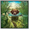 Chien - Compl&egrave;te Rond Peinture au Diamant  30x30cm
