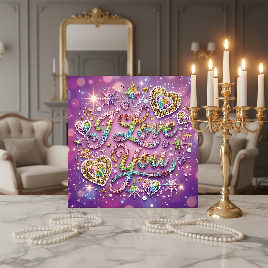 I Love You - DIY Pearl Diamond Art Kit With Frame 25*25cm