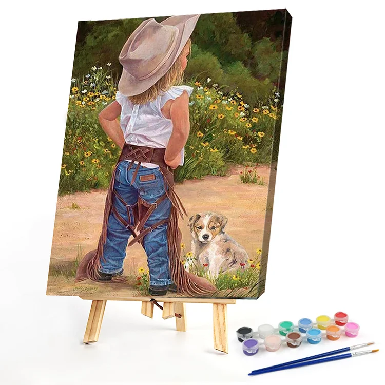 Oil Paint By Numbers - Cowboy Kid - 40*50CM