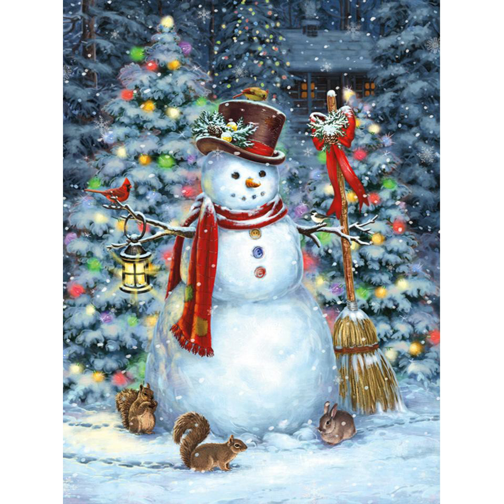 

Christmas Snowman - Round Drill Diamond Painting - 40*50CM, 501 Original