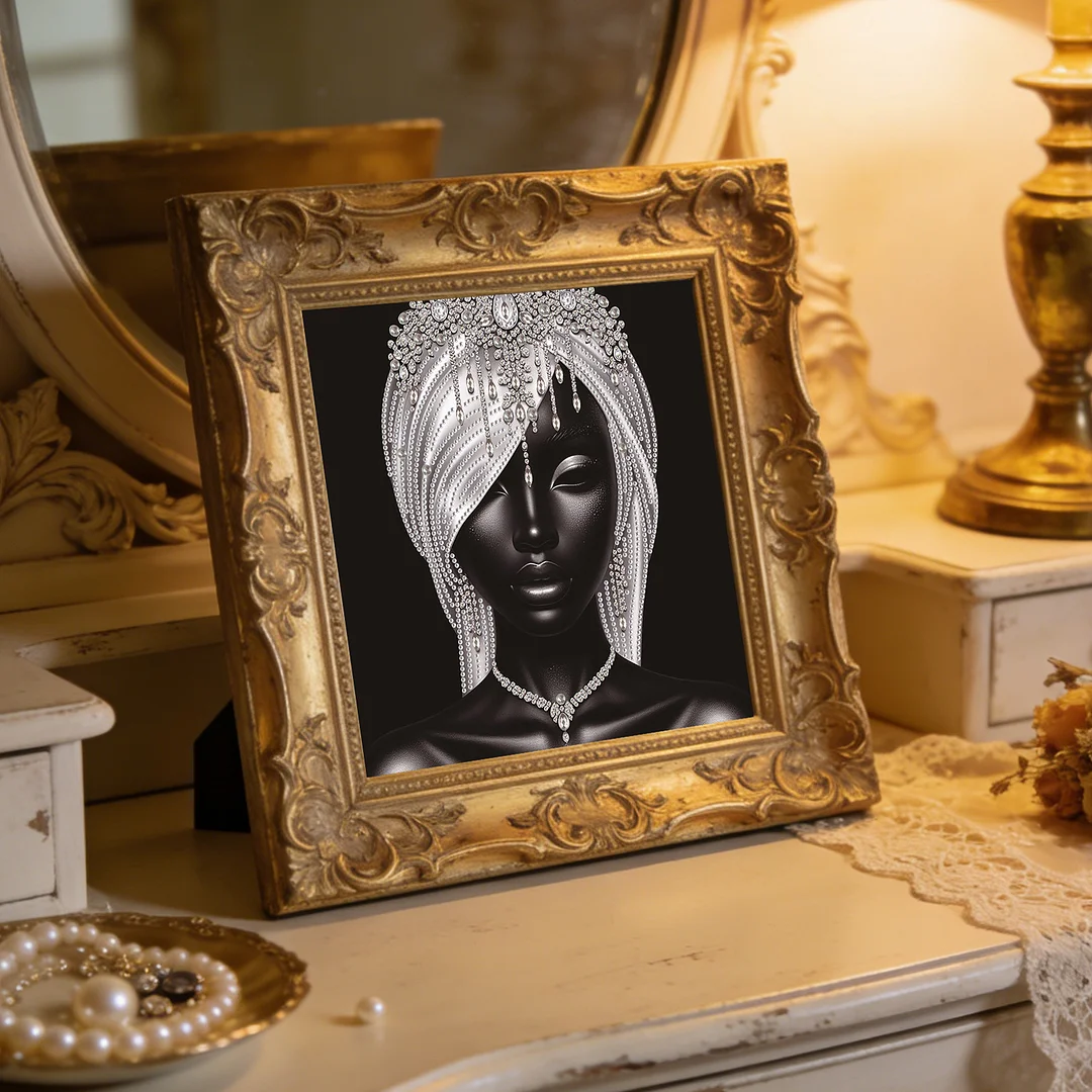 Diamond Painting - Partial Special Shaped Drill - Silver Black Beauty(Canvas|30x30cm)