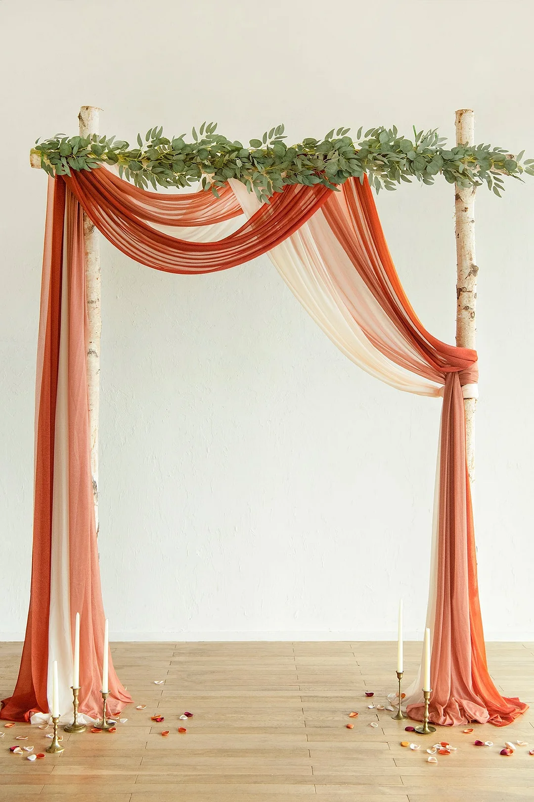 Sheer Wedding Arch Draping 30"w x 20ft  - Ombre Colors