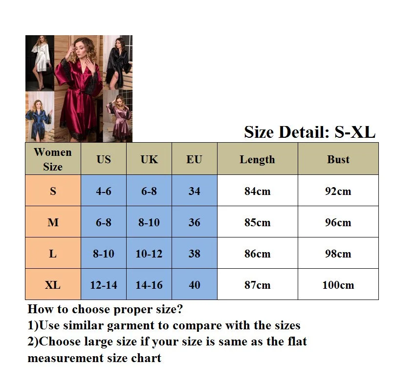 Billionm Sexy Lingerie Robe Women's Silk Satin Robe Bride Dress Wedding Kimono Bathrobe Sleepwear Nightwear Robe Dress