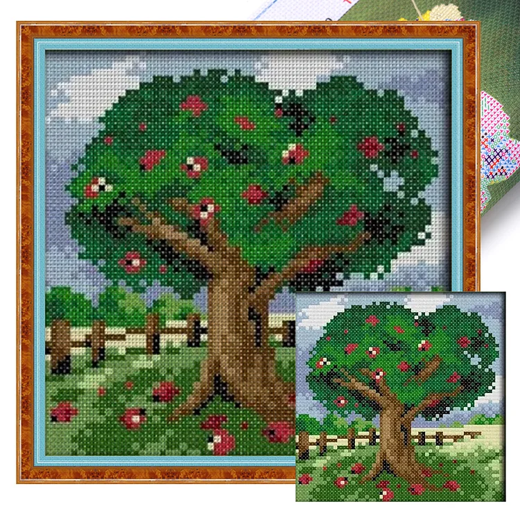 Joy Sunday-Four Seasons Tree Two (16*16cm) 14CT Stamped Cross Stitch gbfke