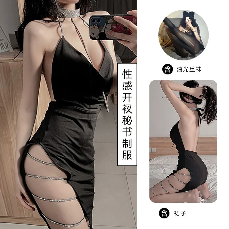 Churchf Sexy Pajamas Female Summer Hot Net Red Night Shop With Pyjamas Qqny Sex Dress Small Breast Bag Tops Super Short Skirt