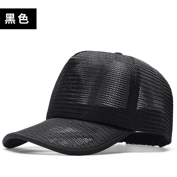 2023 Male Cool Mesh Sun Cap Adult 5 Panels Snapback Hat Men Big Size Baseball Caps 56-60cm 60-65cm