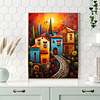 Diamond Painting-DIY Full Round Drill Abstract Street House