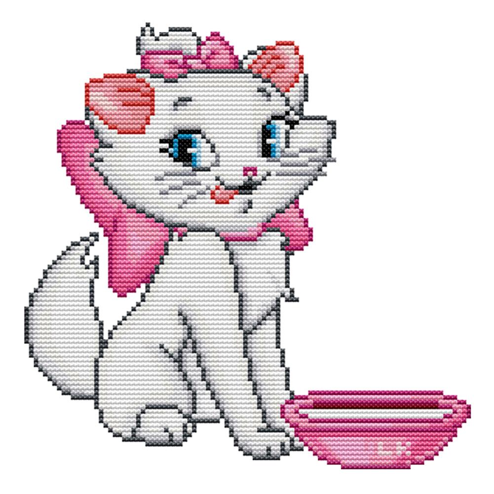 

Pink Cat - 14CT Stamped Cross Stitch - 22*22cm, 501 Original