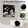 (25x25cm)DIY Pearl Painting Framed Handmade Pearl Material Art Kit Living Room Decor