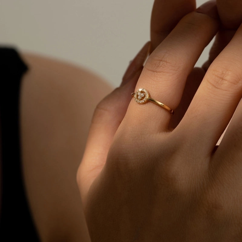 18K Gold Plated White Gold Plated 925 Sterling Silver Zircon Solid Color Rings