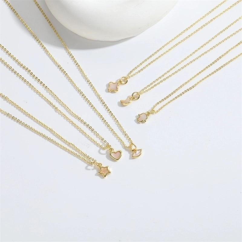 Copper 14K Gold Plated Palm Pendant Necklace