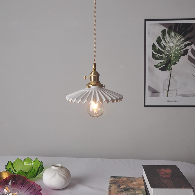 Vintage Brass Glass Chandelier Pendant Light For Dining Room