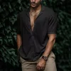 Men's Solid Color Soft Cotton and Linen Simple Casual Shirt