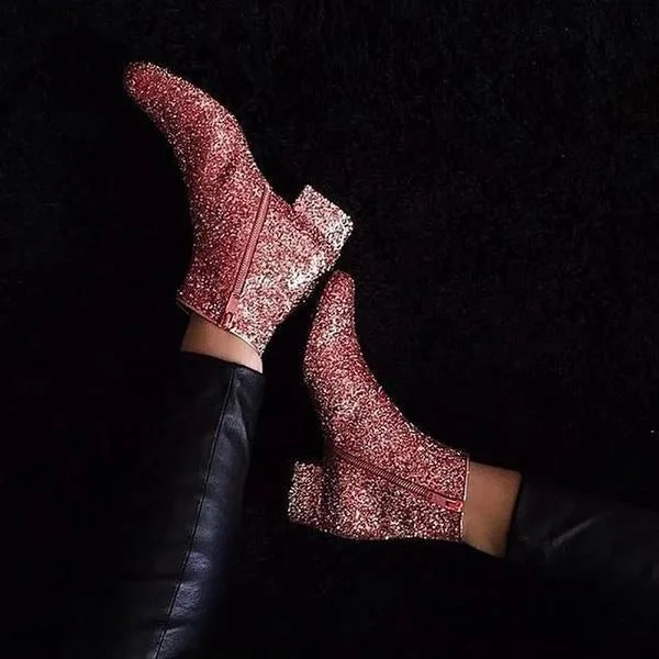Casual Fashion Sequins Solid Boots | EGEMISS