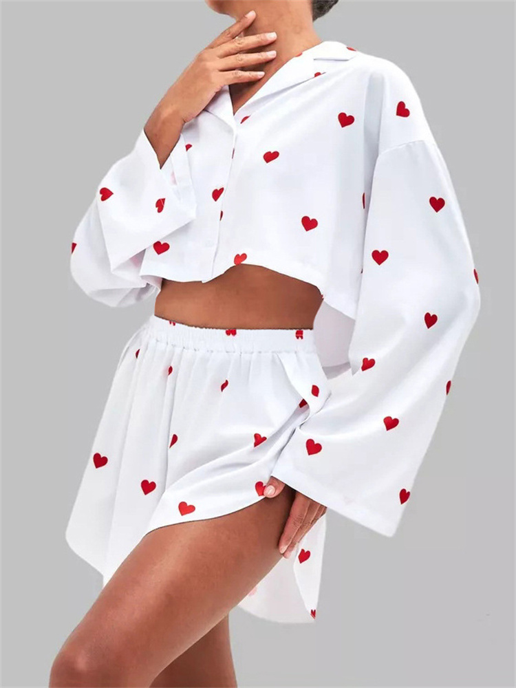 Ootddress Casual Loose 2 Piece-Set Shorts Outfits Women's Patchwork V-Neck Cropped Pullover And High Waist Shorts Female Sets 2025