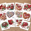 12Pcs Valentines Day Heart DIY Diamond Painting Greeting Cards for Adults Gifts