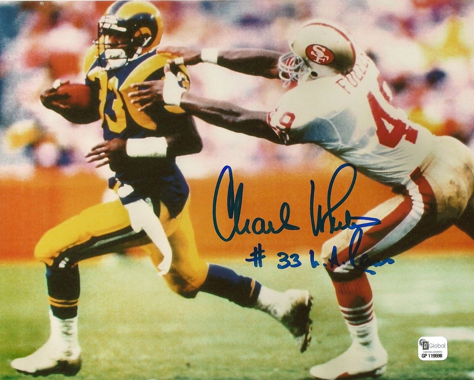 Charles White Signed Los Angeles Rams 8x10 Photo Poster painting GAI/DNA COA Picture Autograph