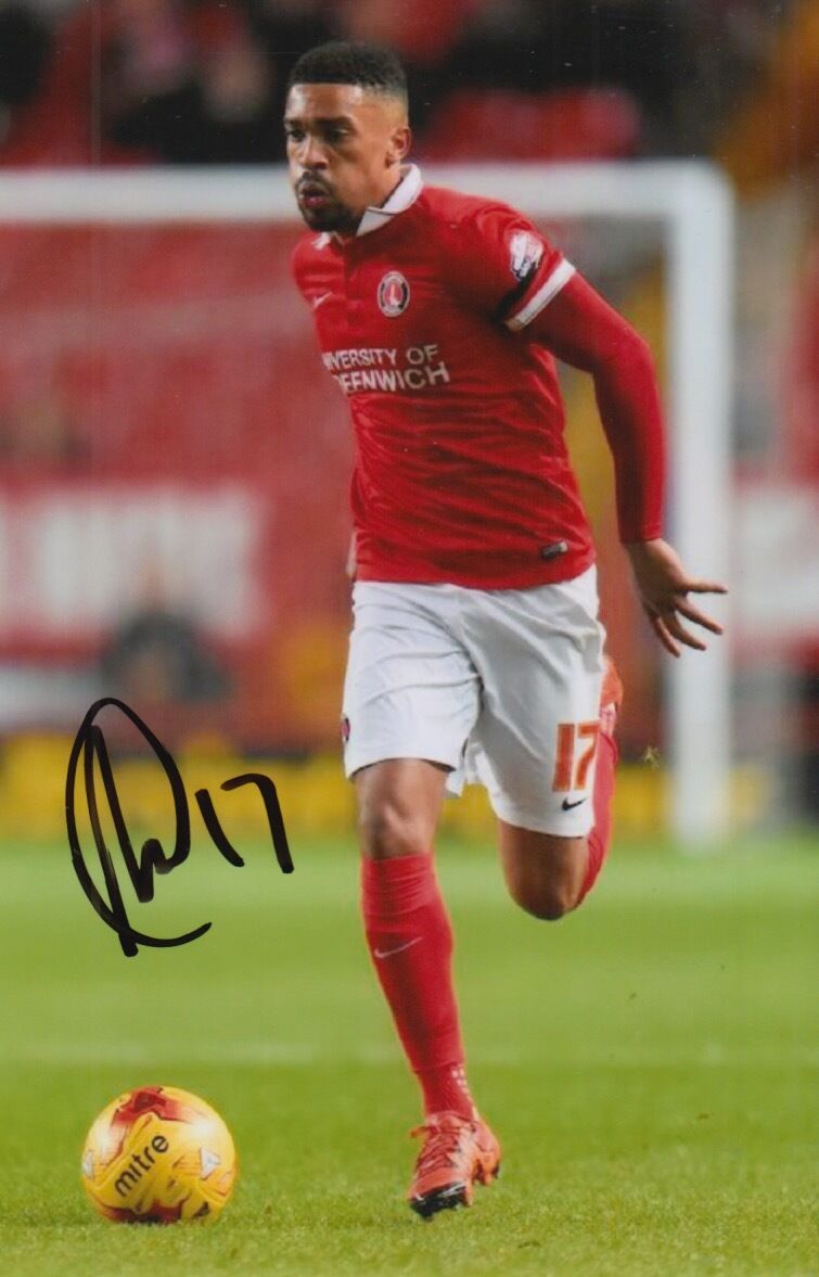 CHARLTON ATHLETIC HAND SIGNED TAREIQ HOLMES-DENNIS 6X4 Photo Poster painting 1.