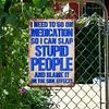 Warning Stupid People - Vintage Metal Tin Signs(12*16Inch) - Warning