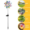 Solar Rainbow Pinwheel Garden Light Waterproof Colorful Spinning Windmill Light Easy To Install for Lawn Patio Walkway Flower Bed Decor