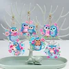 6Pcs DIY Diamond Painting Owl Keychain