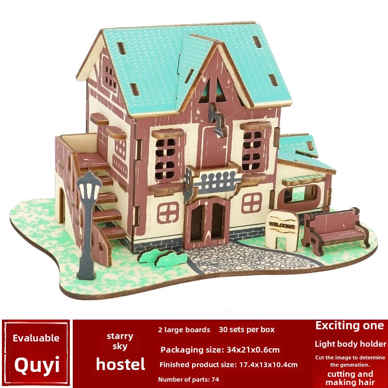 Stall Supply Children’s Wooden 3D Puzzle Adult Puzzle Christmas Building Handmade Educational Model Toy