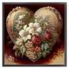 (Stamped/Counted) Flower Heart - 11CT Cross Stitch 50*50cm