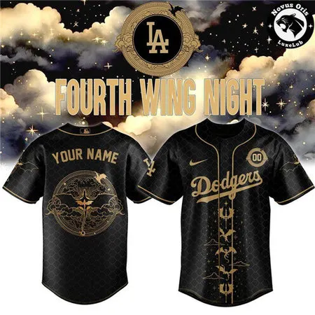 Men's Los Angeles Dodgers x Fourth Black Wing Night Limited Edition Custom Jersey