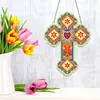 5D DIY Special Shaped Diamond Painting Cross Hanging With Lamp String Kit