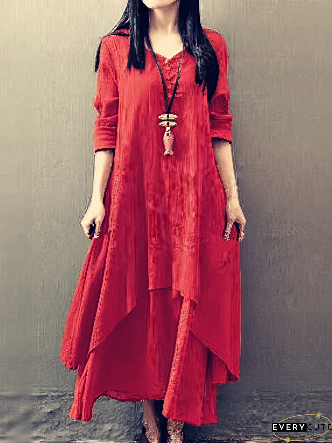 Layered Casual Maxi Dress