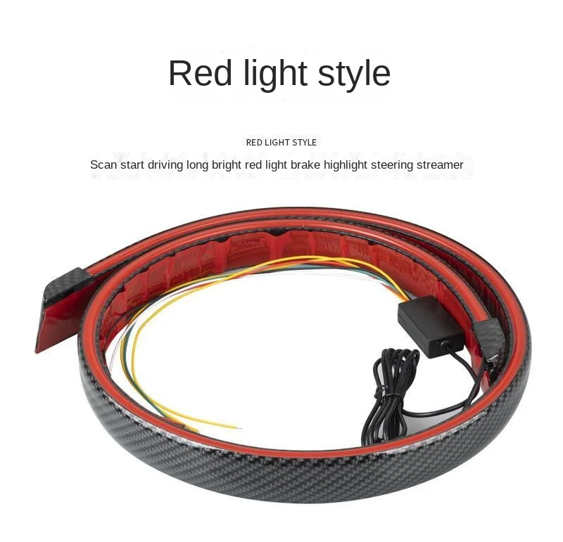 Car modified tail wing LED carbon fiber streamer light