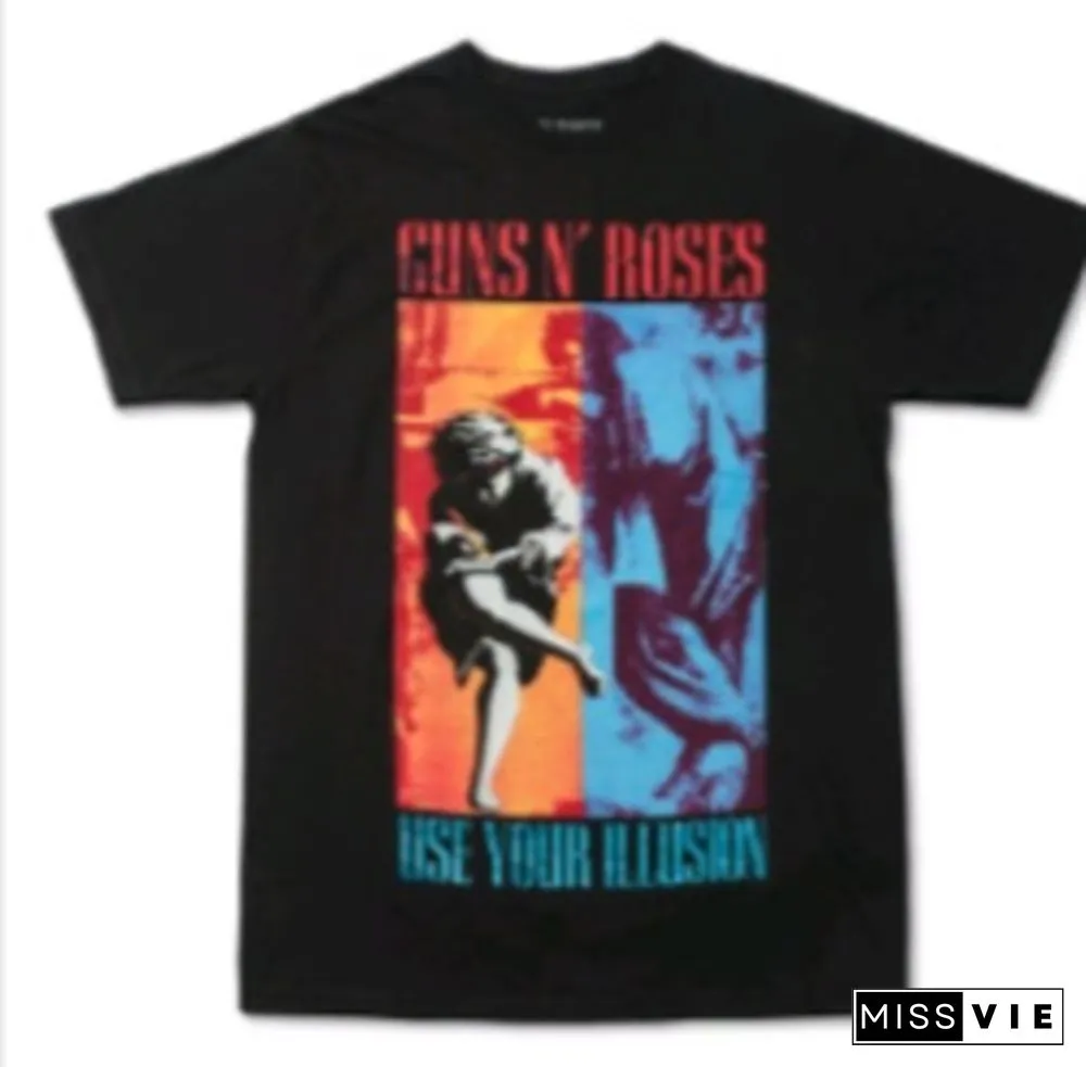 Mens Vintage Round Neck Printed Short-Sleeved T-Shirts