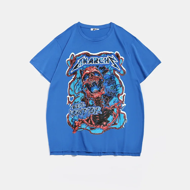 Plus Size Blue Skeleton T-Shirt