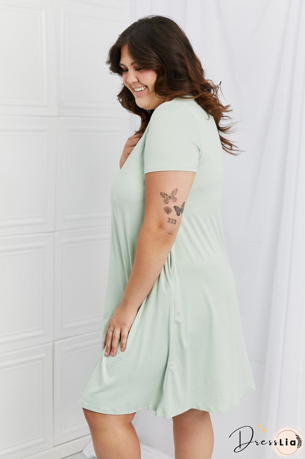 P & Rose Breezy Day Full Size V-Neck Dress