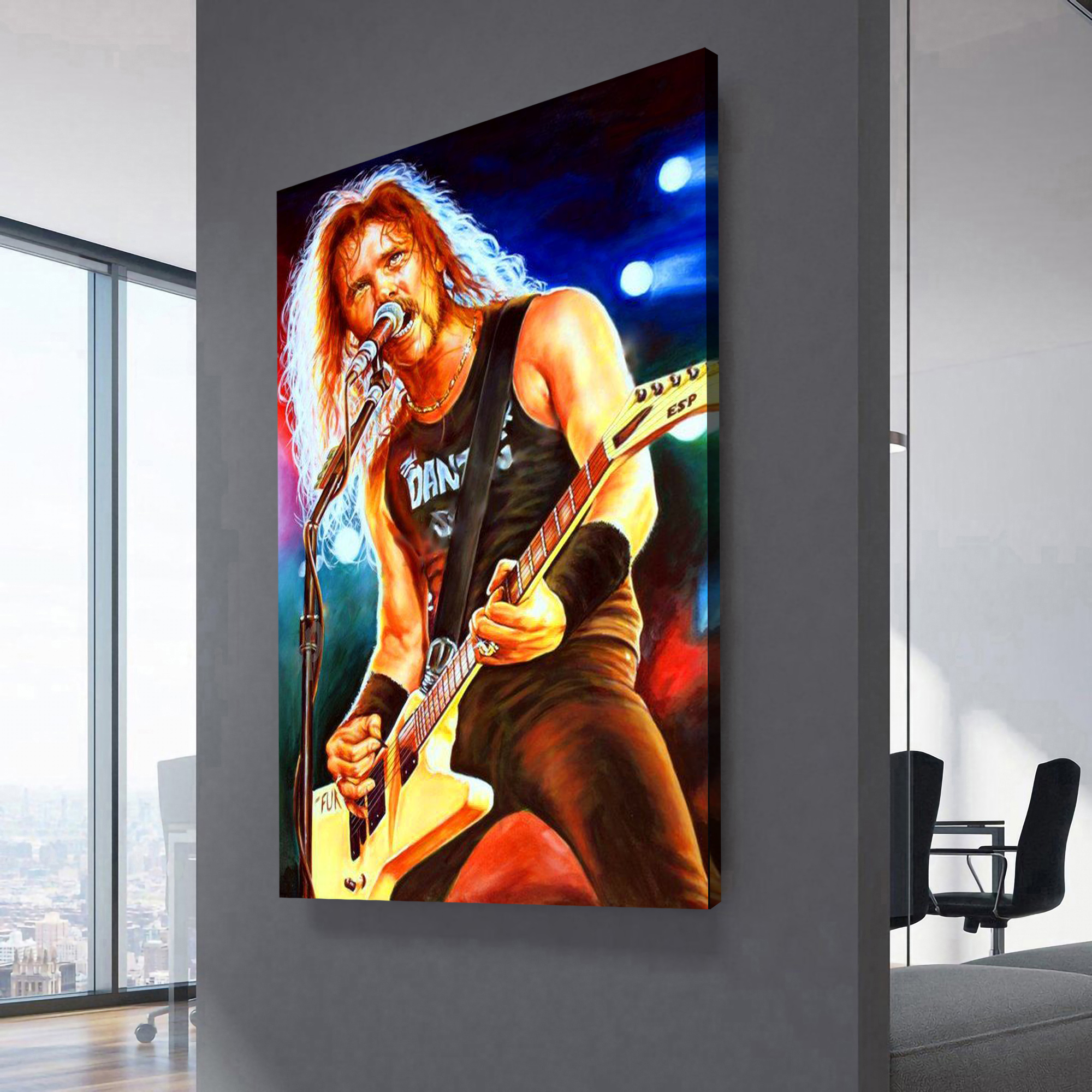 Metallica James Hetfield painting portrait Canvas Wall Art 
