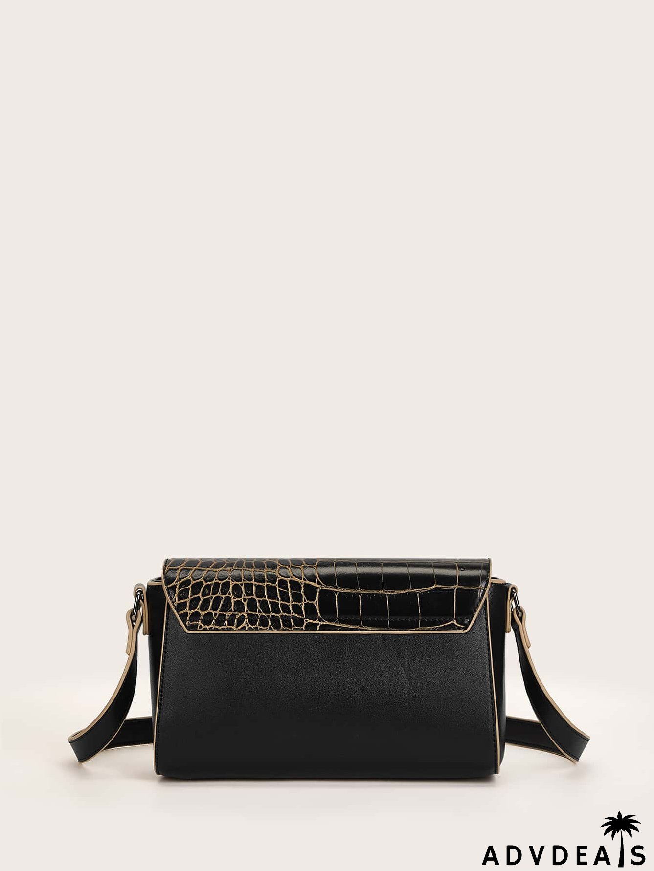 Croc Embossed Flap Crossbody Bag