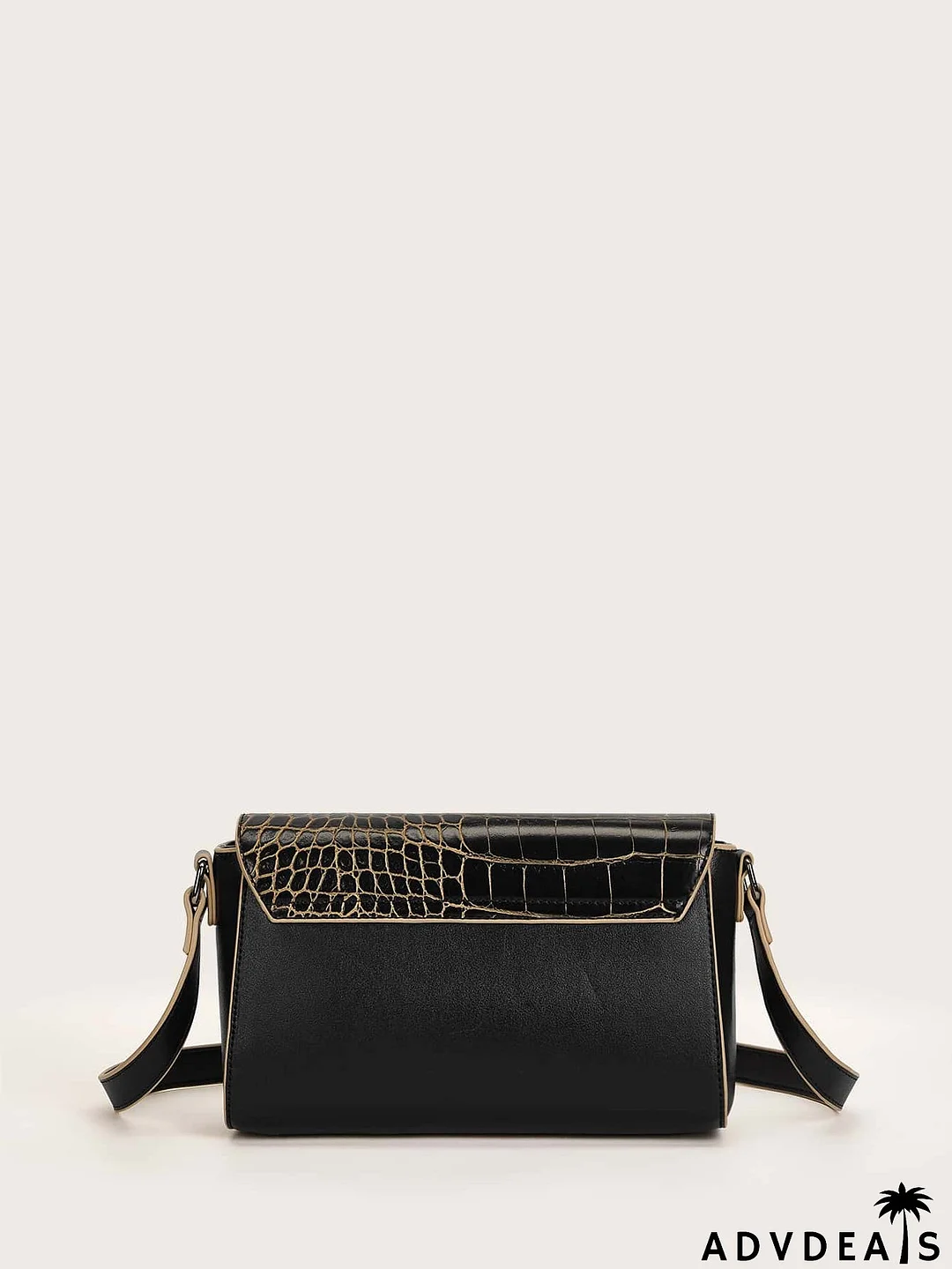 Croc Embossed Flap Crossbody Bag