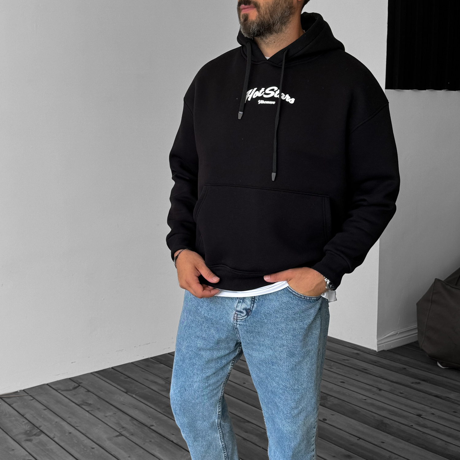 Street Smoke Lettering Oversized Hoodie